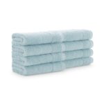 Aston & Arden Color Block Towels Turkish Towels - washcloth, Light Teal