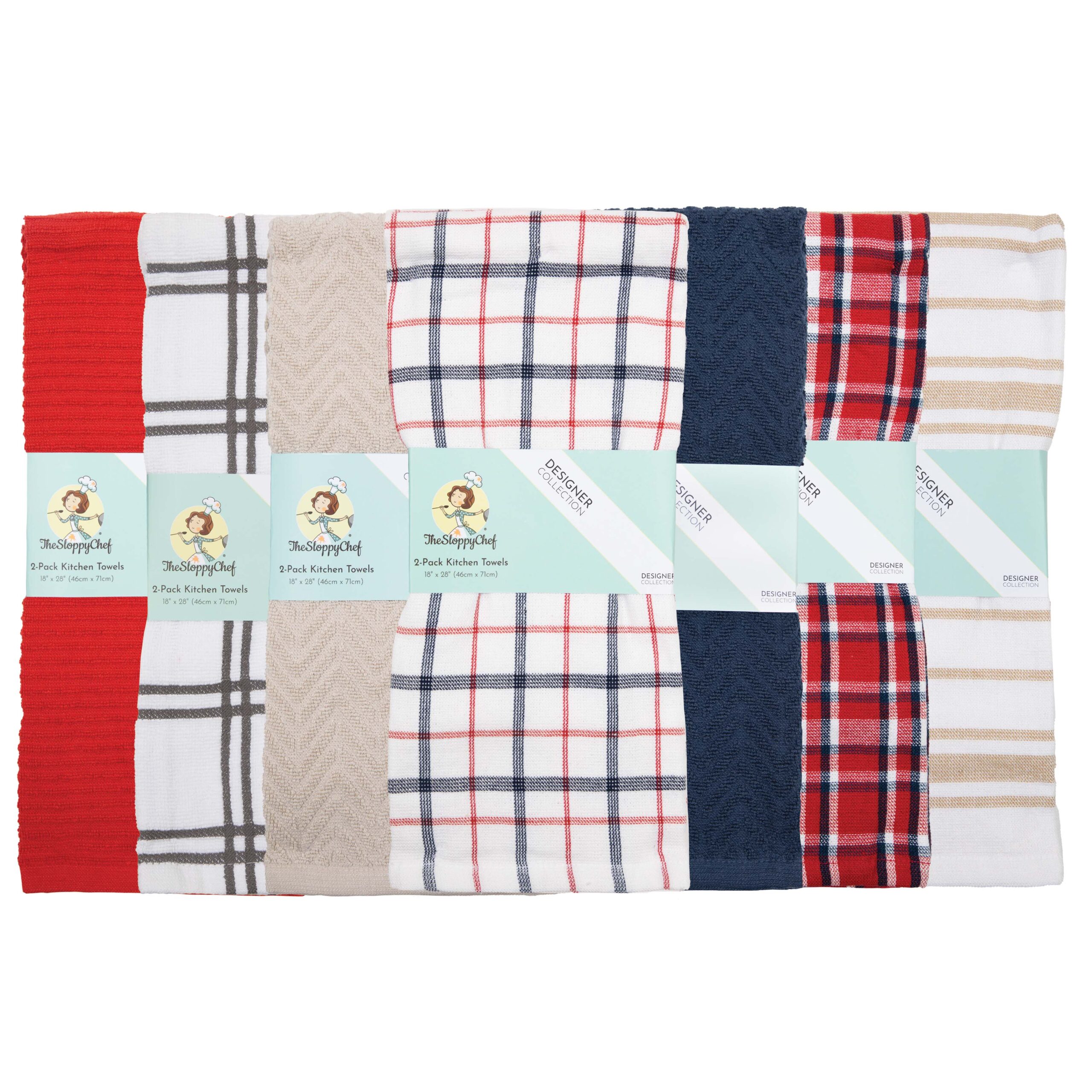 6-Pack Sloppy Chef Premier Kitchen Mix & Match Dishcloths - Arkwright Home