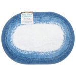 Oval Microfiber "Fast Track" Rugs - Blue, 17x24