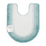 Oval Microfiber "Fast Track" Rugs - Aqua, Contour-20x24
