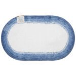 Oval Microfiber "Fast Track" Rugs - Blue, 24x40