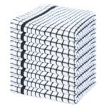 The Sloppy Chef Classic Check Dishcloth 8-Pack - 13x13, Black Checkered