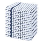 The Sloppy Chef Classic Check Dishcloth 8-Pack - 13x13, Blue Checkered