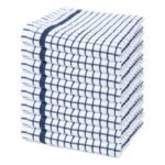 8-Pack Sloppy Chef Classic Check Dishcloths - 13x13, Blue Checkered