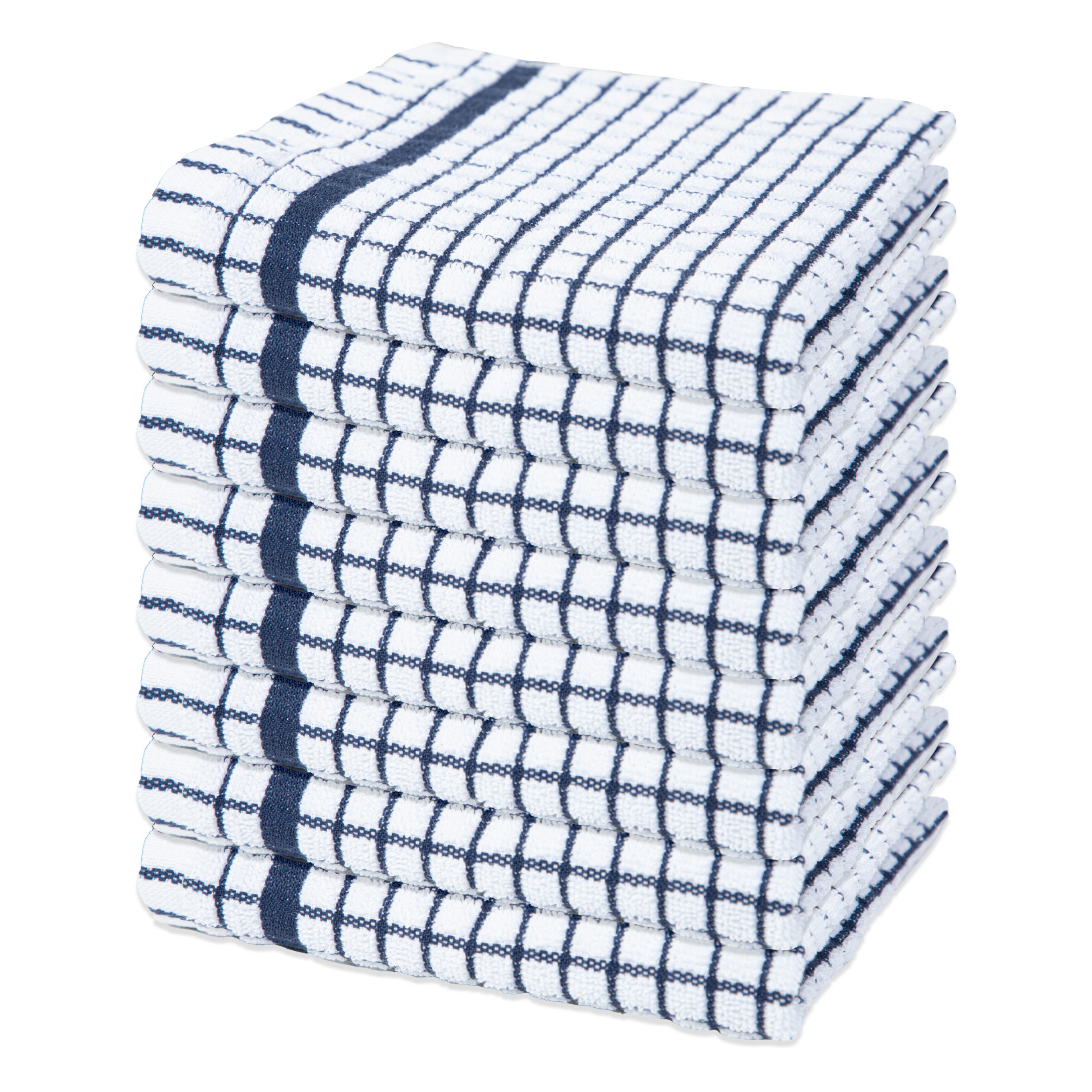 Blue Check Dishcloth - 12 count