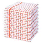 The Sloppy Chef Classic Check Dishcloth 8-Pack - 13x13, Cinnamon Checkered