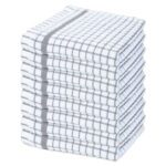 The Sloppy Chef Classic Check Dishcloth 8-Pack - 13x13, Grey Checkered