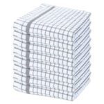 8-Pack Sloppy Chef Classic Check Dishcloths - 13x13, Grey Checkered