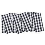 The Sloppy Chef 6-Pack Flat Woven Buffalo Plaid Kitchen Towels - 20x30, Black Buffalo