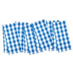 The Sloppy Chef 6-Pack Flat Woven Buffalo Plaid Kitchen Towels - 20x30, Blue Buffalo