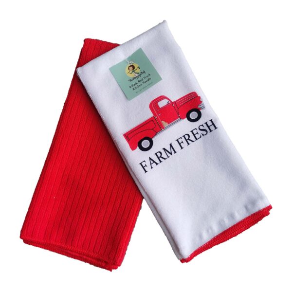 2-Pack Sloppy Chef Red Truck Kitchen Towels