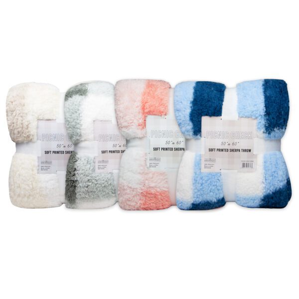 Picnic Check Soft Printed Sherpa Throws