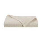 Aston & Arden Haryana Waffle Weave Blankets - Beige, Throw