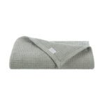 Aston & Arden Haryana Waffle Weave Blankets - Green, Throw