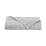 Aston & Arden Haryana Waffle Weave Blankets - Light Grey, Throw
