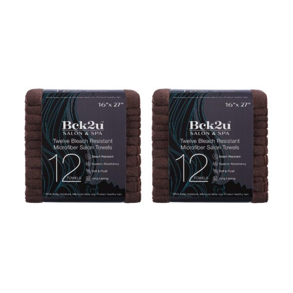 12-Pack Microfiber Terry Bleach-Resistant Salon Towels