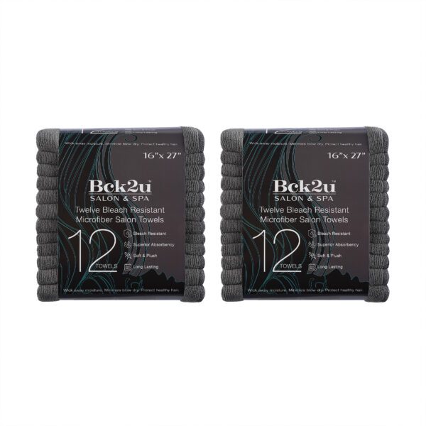 12-Pack Microfiber Terry Bleach-Resistant Salon Towels