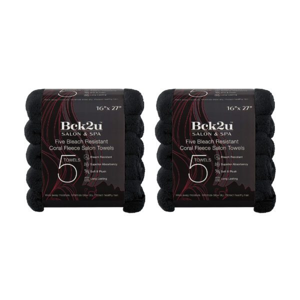 5-Pack Coral Fleece Bleach-Resistant Salon Towels