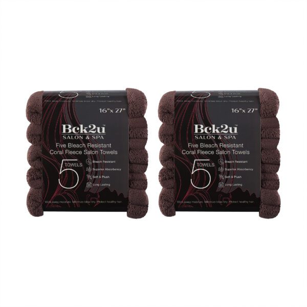 5-Pack Coral Fleece Bleach-Resistant Salon Towels