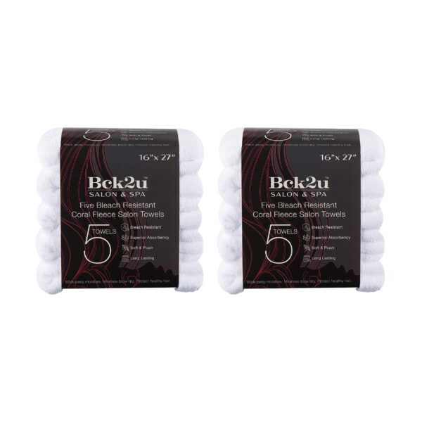 5-Pack Coral Fleece Bleach-Resistant Salon Towels