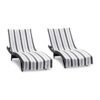 Cabo Cabana Chaise Lounge Covers - Charcoal/Silver