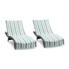 Cabo Cabana Chaise Lounge Covers - Grey/Mint