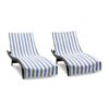 Cabo Cabana Chaise Lounge Covers - Grey/Cornflower Blue